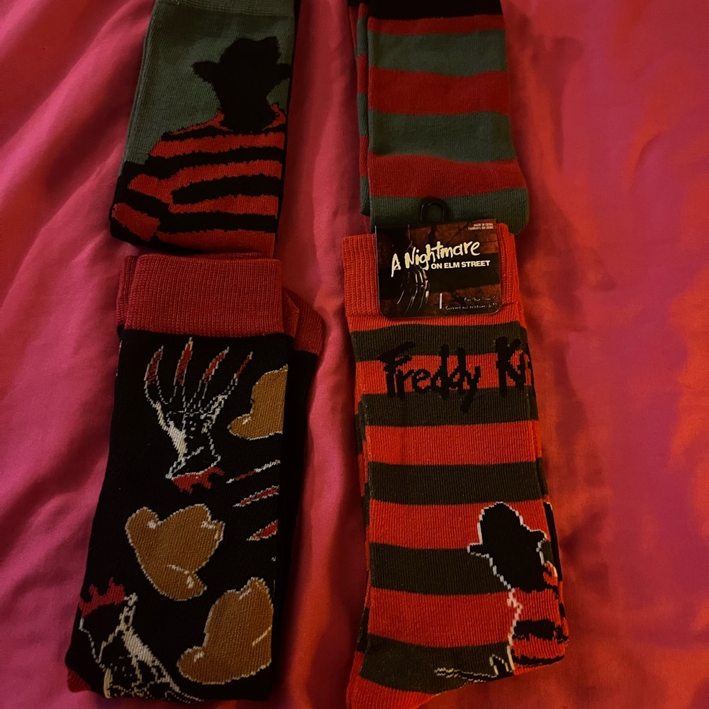 Freddy Krueger Socks - Red and Green